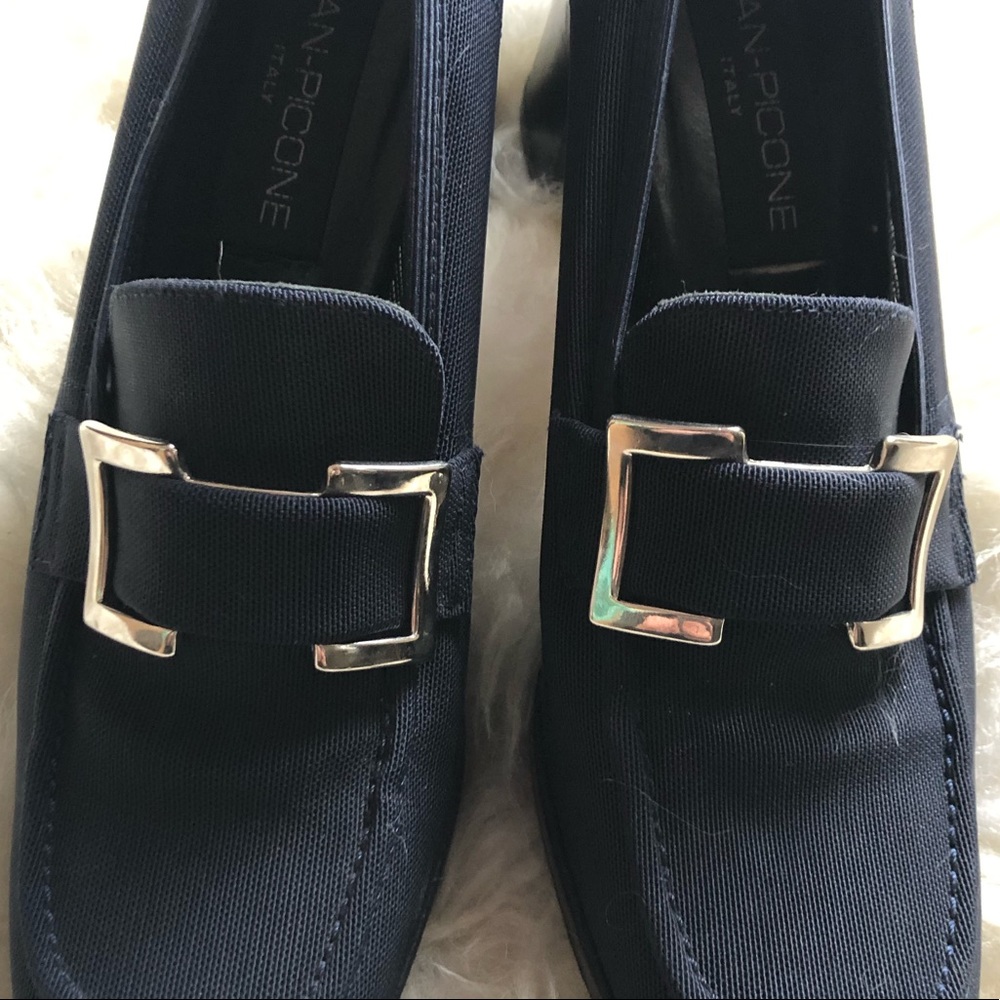 90s does 60s Evan Picone Buckle Heeled loafer - Picture 5 of 8